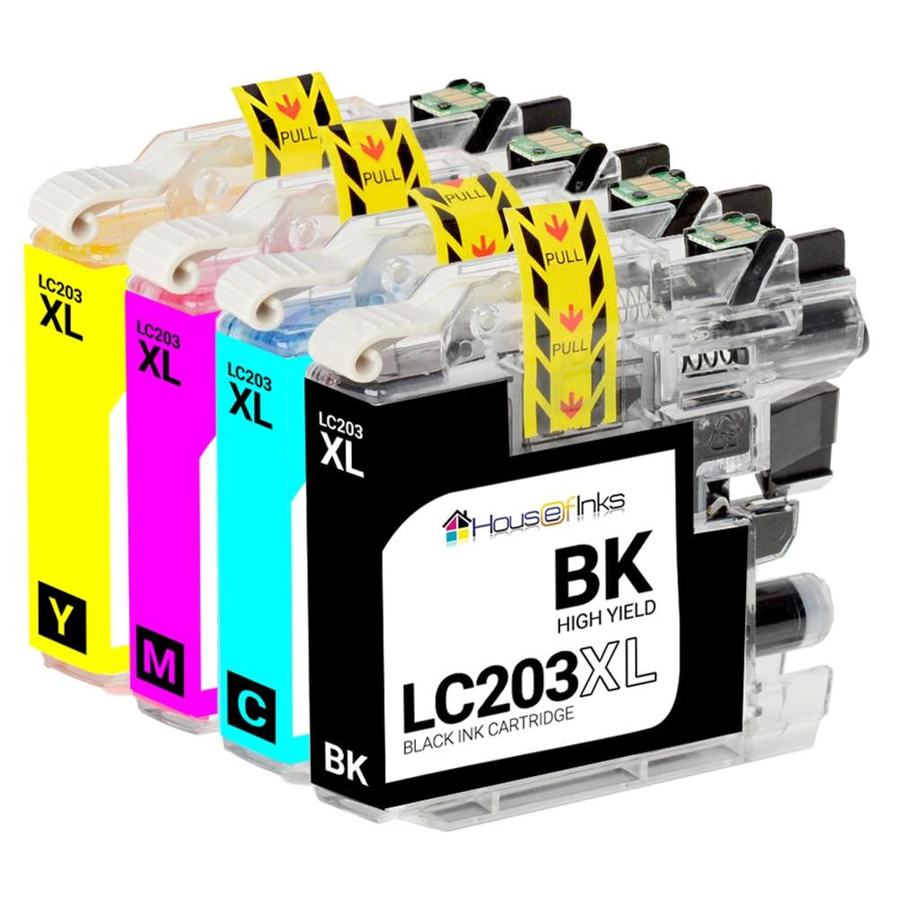 Brother LC203 High Yield Compatible Ink Cartridges 4PK (1ea. BCMY