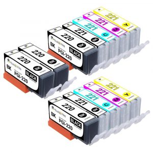 Canon Compatible Ink Cartridge 12PK – 4 PGI220 & 2ea. CLI221 BCMY