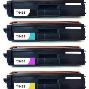 Brother TN433 High Yield Replacement Toner Cartridges 4PK (1ea. BCMY) Combo