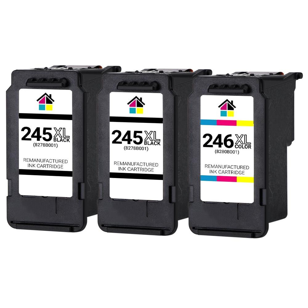Canon PG245XL & CL246XL HY Remanufactured Ink Cartridges 3PK 2B, 1C