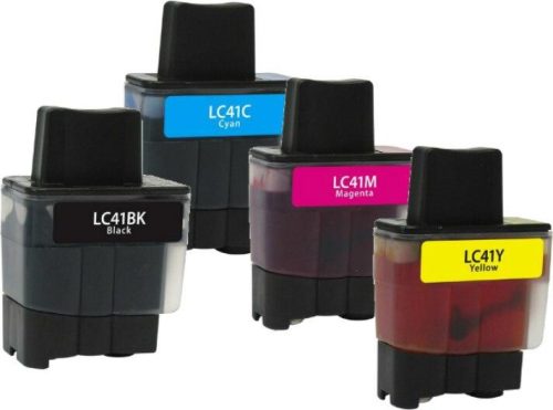 Brother LC-41 (LC41) Compatible Ink Cartridges 4PK (1ea. BCMY) Combo