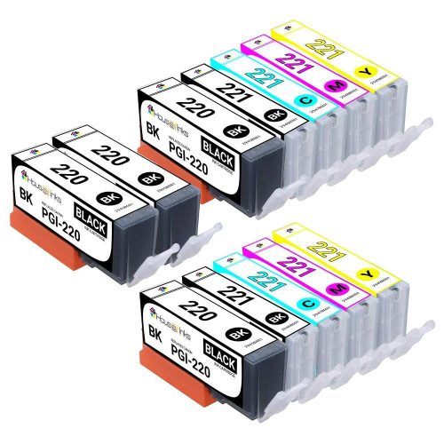 Canon Compatible Ink Cartridge 12PK – 4 PGI220 & 2ea. CLI221 BCMY