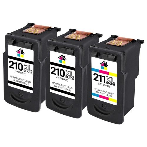 Canon PG210XL & CL211XL HY Remanufactured Ink Cartridges 3PK – 2B, 1C