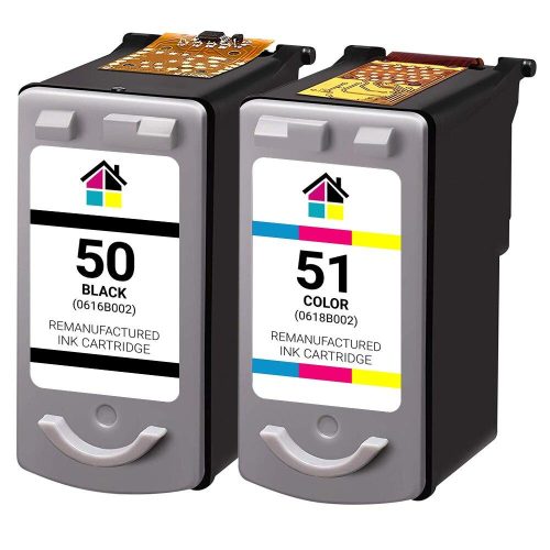 Canon PG-50 & CL-51 Remanufactured Ink Cartridges 2PK – 1 Black, 1 Color