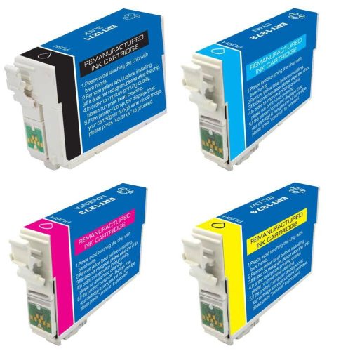 Epson 127 Series Extra HY Remanufactured Ink Cartridges 4PK (1ea. BCMY) Combo