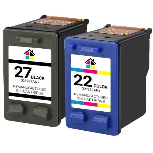 HP 27 & 22 (C8727AN/C9352AN) Remanufactured Ink Cartridges 2PK – 1B, 1C