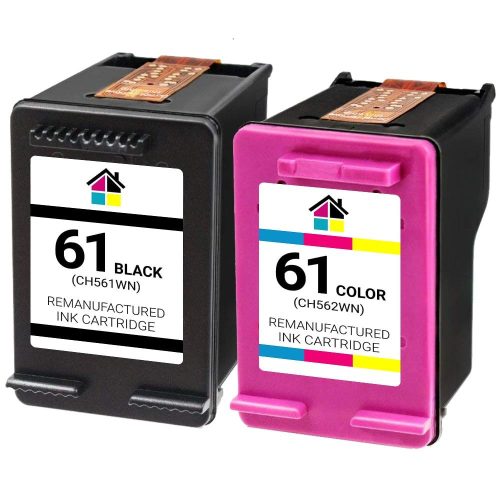 HP 61 (CH561WN/CH562WN) Remanufactured Ink Cartridges 2PK – 1 Black, 1 Color