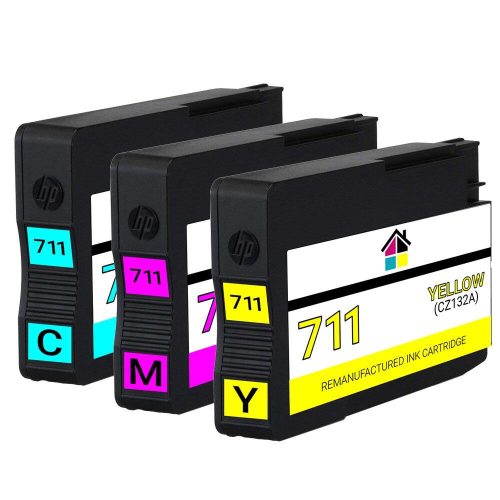 HP 711 Remanufactured Ink Cartridges 3PK (1ea. CMY) Combo