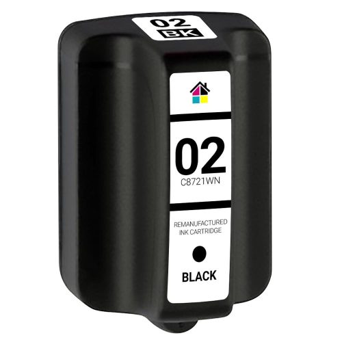 HP 02 (C8721WN) High Yield Black Remanufactured Ink Cartridge
