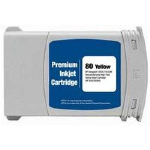 Compatible Yellow HP 80 High Yield Ink Cartridge (Replaces HP C4848A) (350ml)